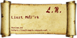 Liszt Márk névjegykártya