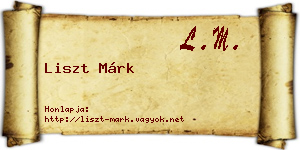 Liszt Márk névjegykártya
